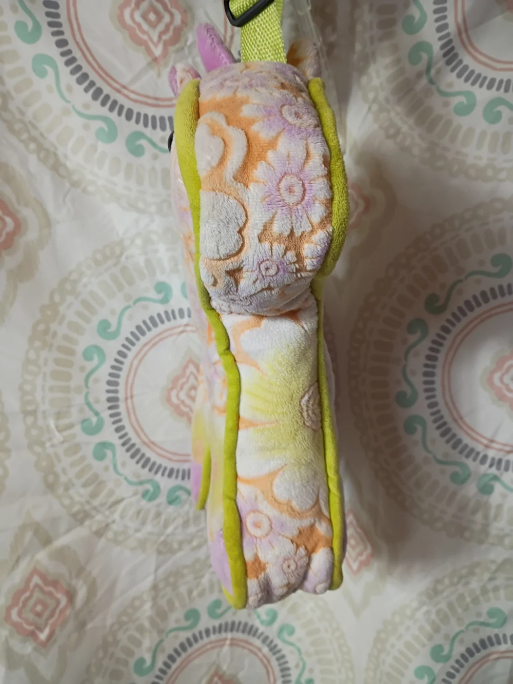 Kellytoy Floral Pony Plush Crossbody Bag - Pink & Yellow